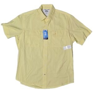 IZOD‎ Saltwater Beach Performance Surfside Shirt Men Yellow Quick Dry UPF 35 (z)